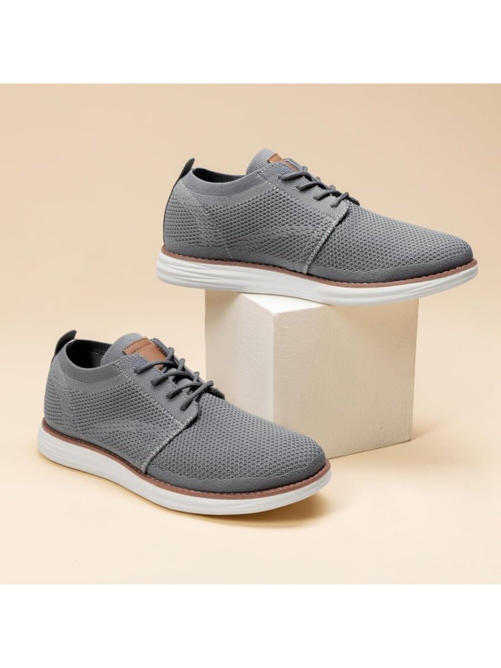 Bruno Marc Men's Dark Grey Ethylene Vinyl Acetate Lace up Lightweight Sneakers - Picture 6 of 7